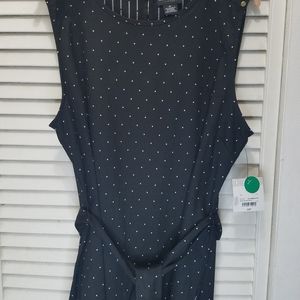 Liz Claiborne  polka dot  belted blouse